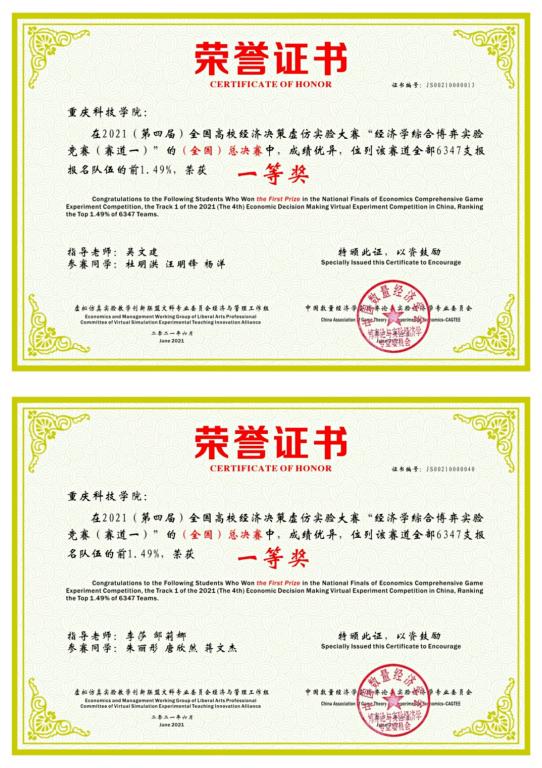 2021年（第四届）全国高校经济决策